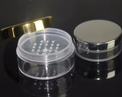 Frasco de embalagem cosmética de plástico portátil para sombra em pó